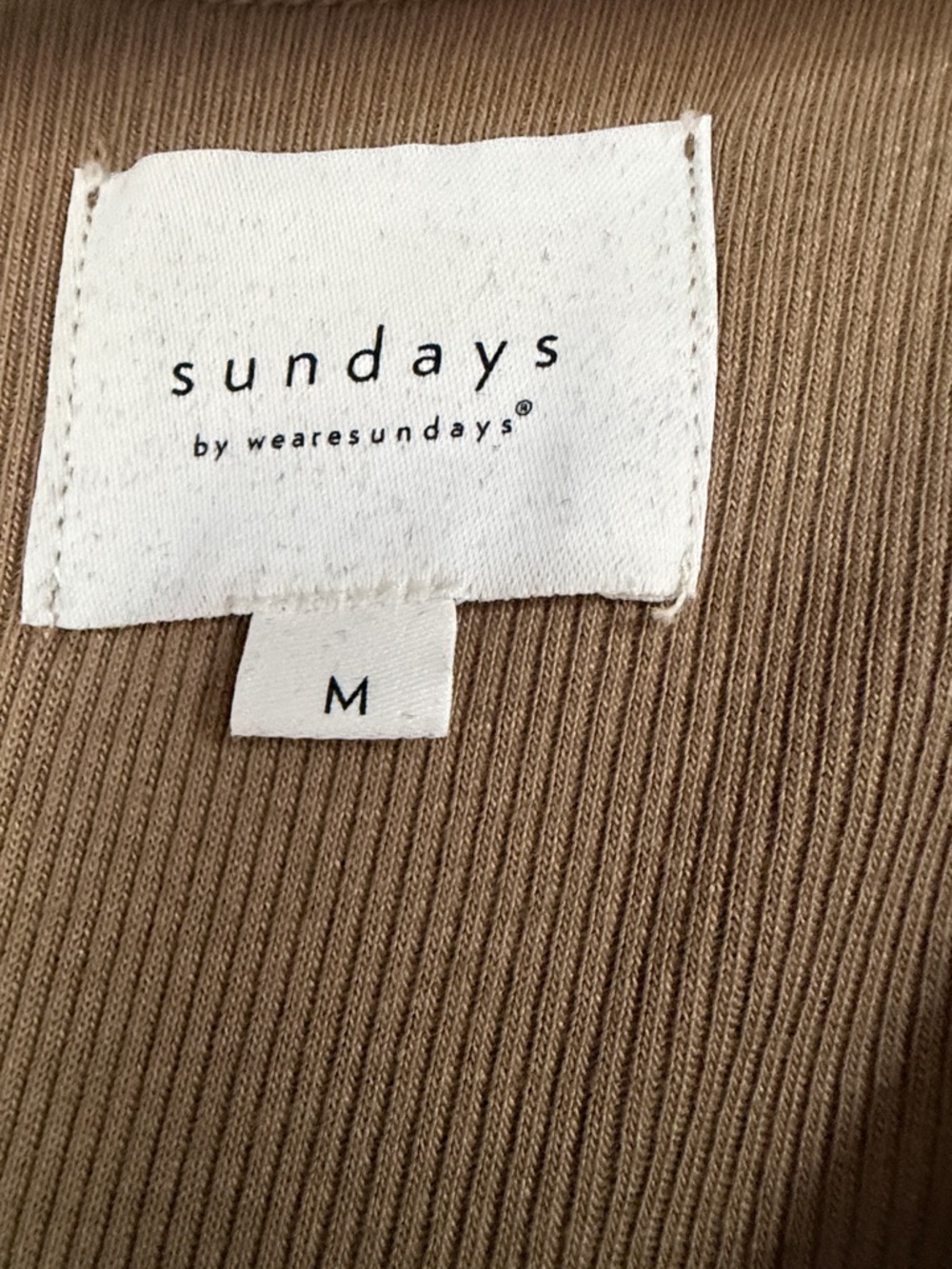 sundays Ribbed Scoop Tank Top - Tan - Picture 2 of 3